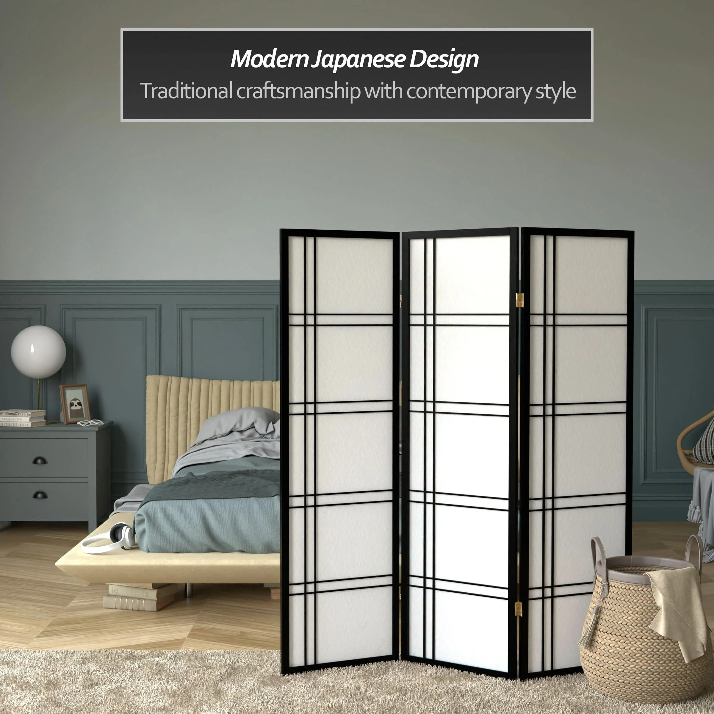 5 ft. Tall Double Cross Shoji Screen - Image 21