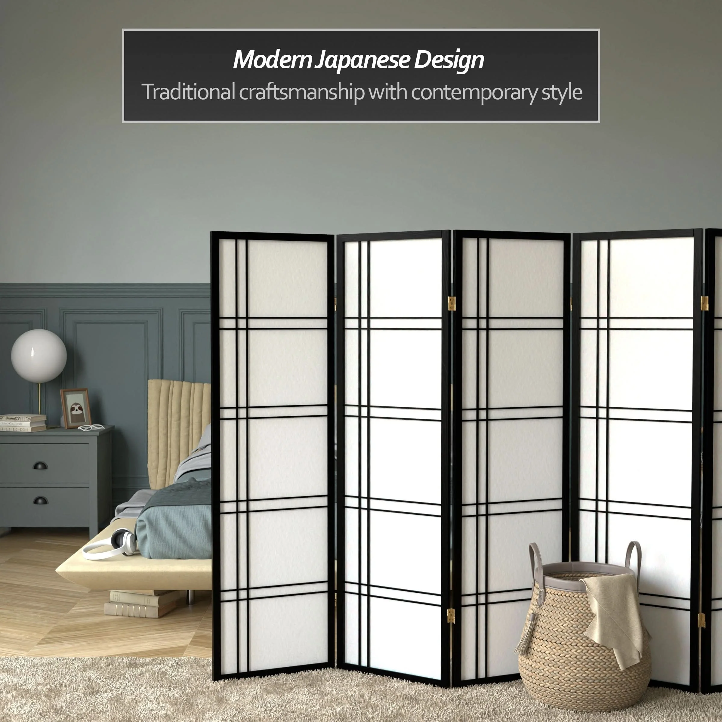 5 ft. Tall Double Cross Shoji Screen - Image 23