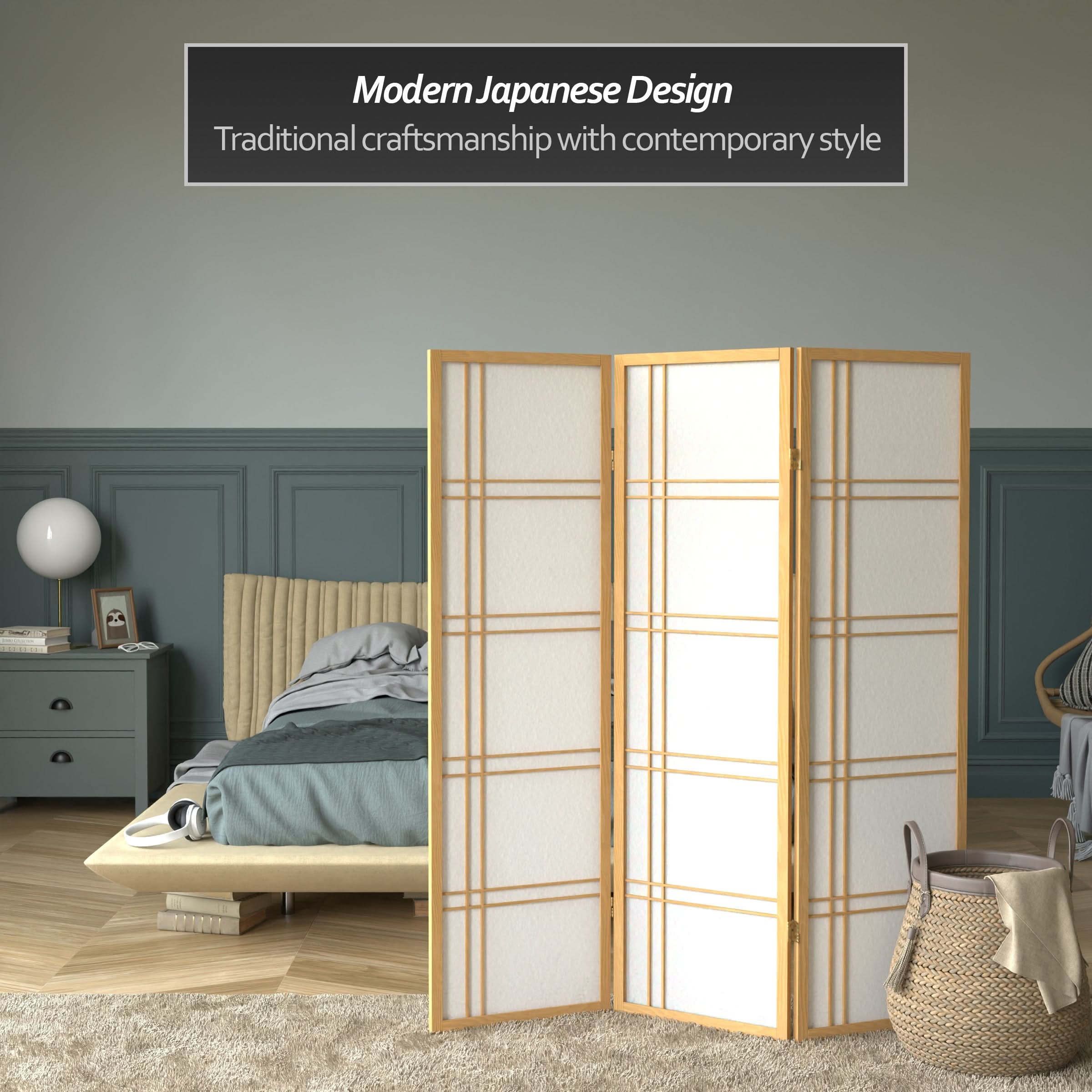 5 ft. Tall Double Cross Shoji Screen - Image 27