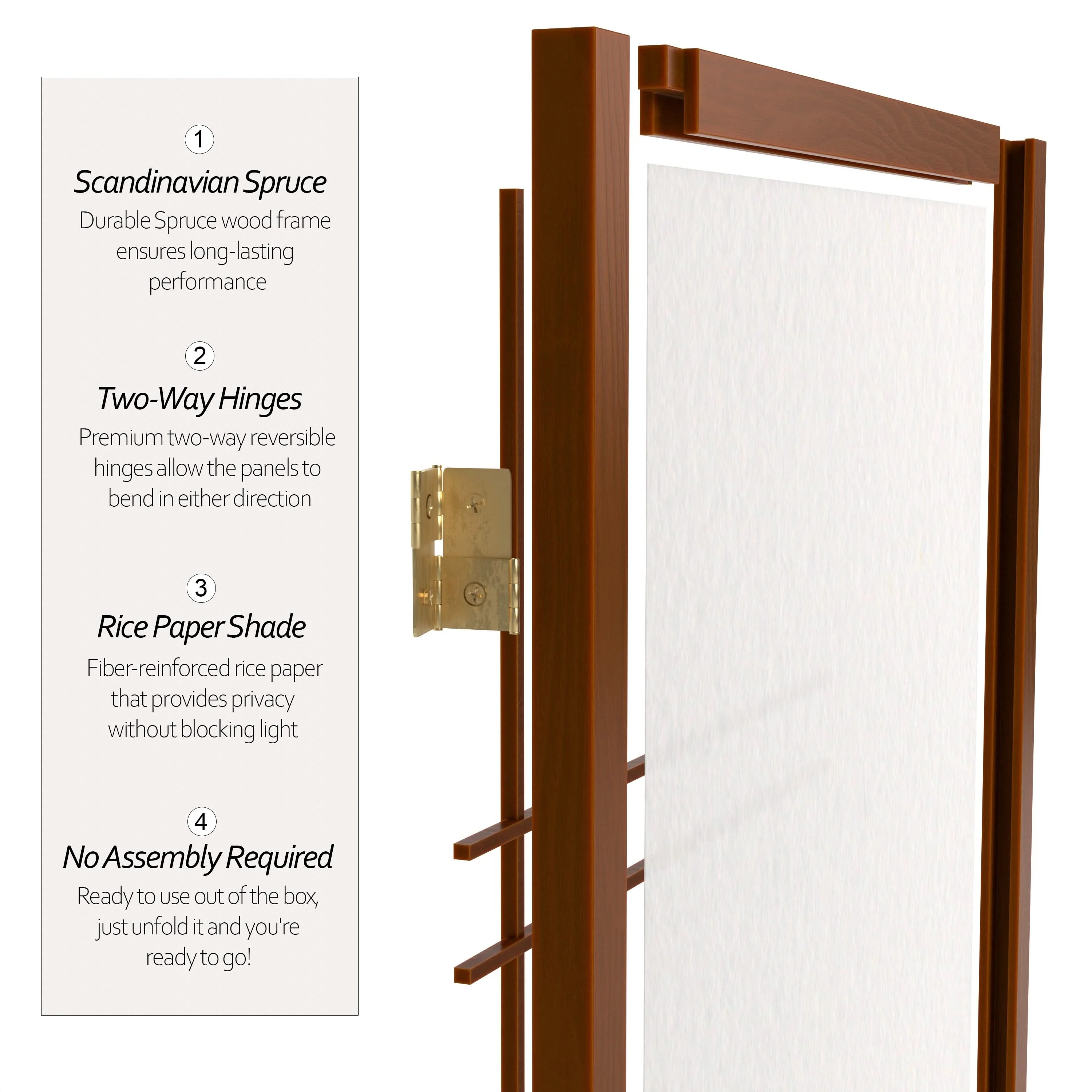 5 ft. Tall Double Cross Shoji Screen - Image 44