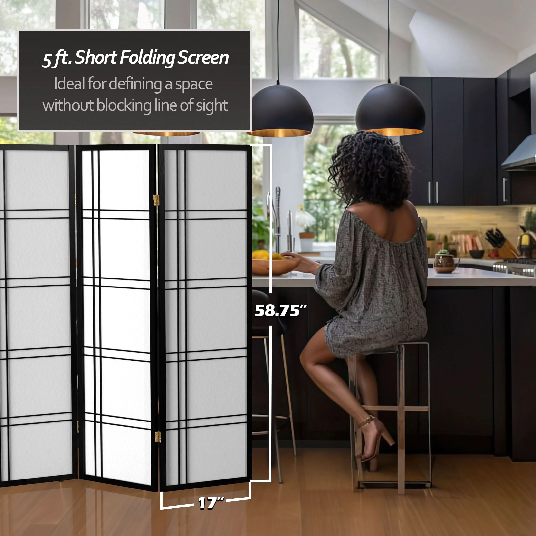 5 ft. Tall Double Cross Shoji Screen - Image 47