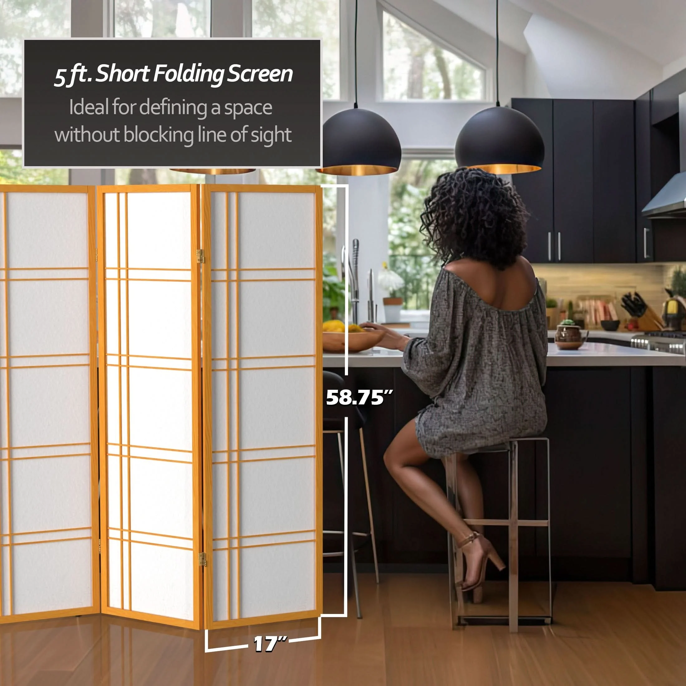 5 ft. Tall Double Cross Shoji Screen - Image 48