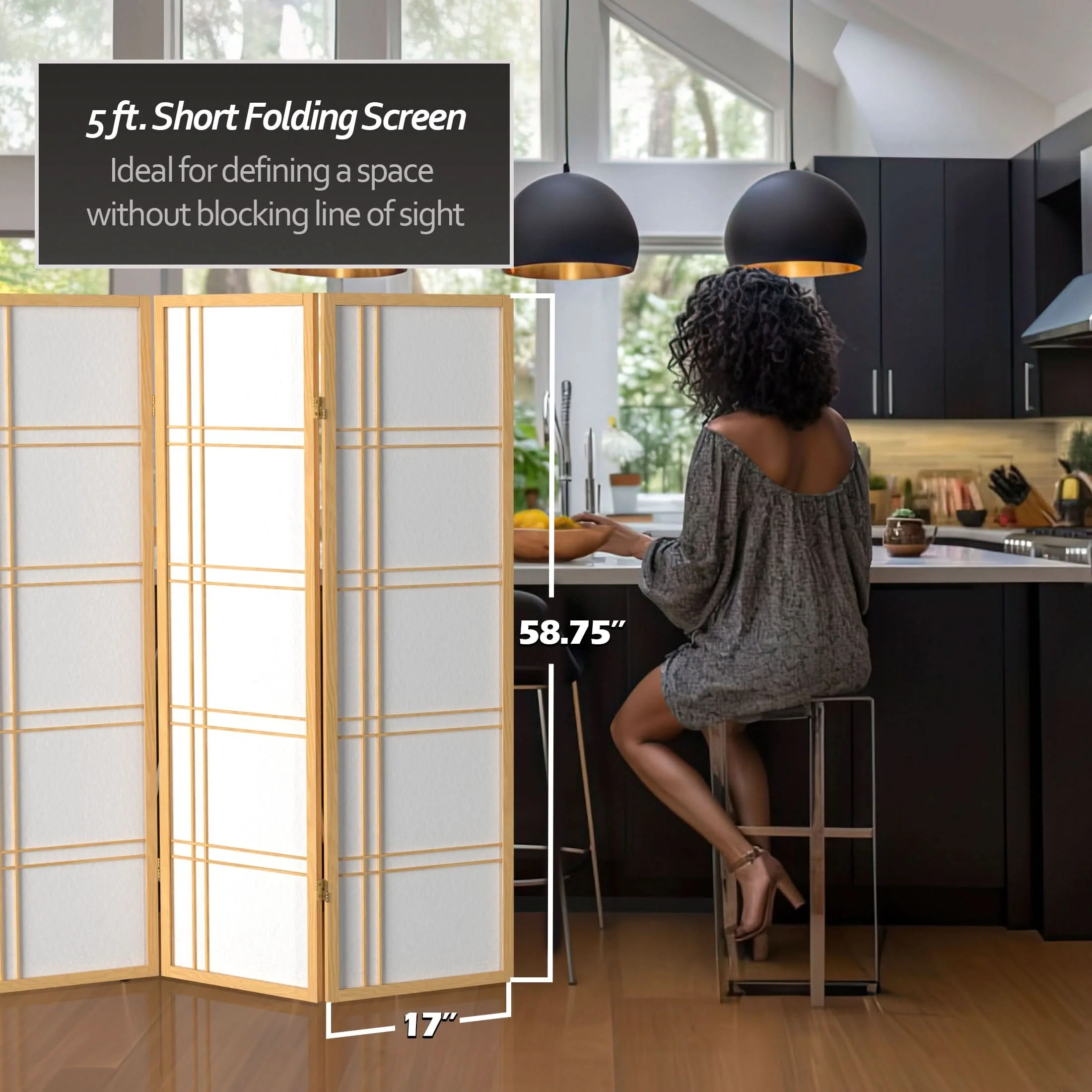 5 ft. Tall Double Cross Shoji Screen - Image 49