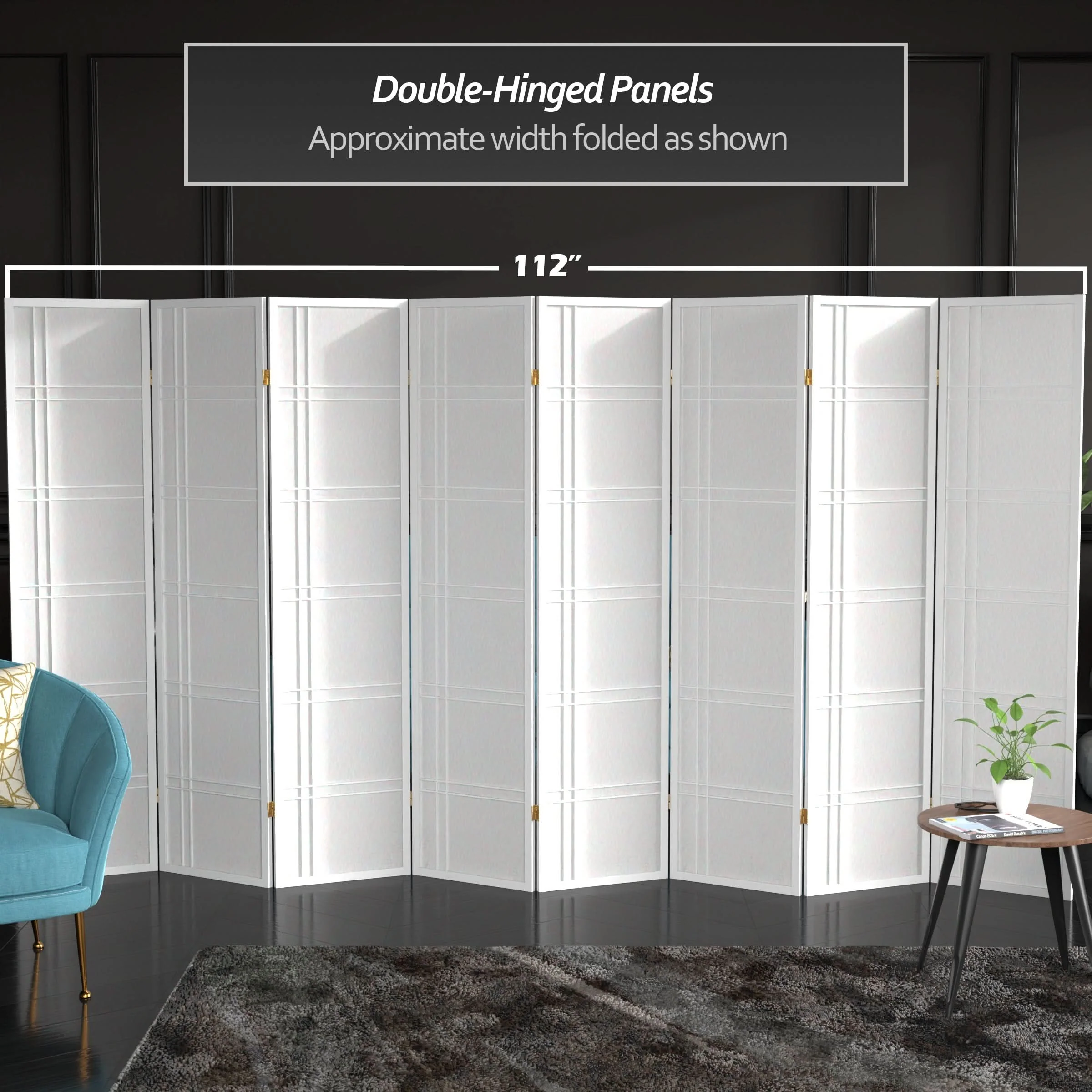 6 ft. Tall Double Cross Shoji Screen - Image 101