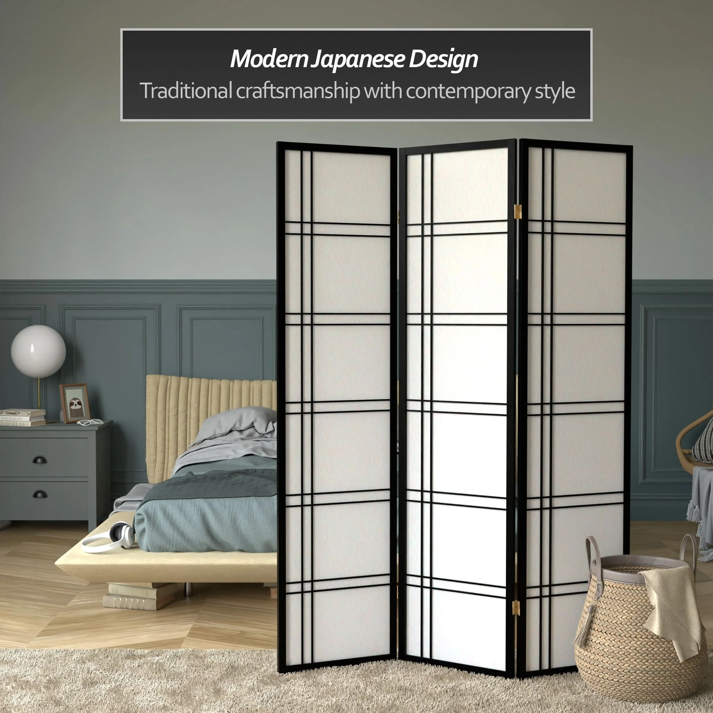 6 ft. Tall Double Cross Shoji Screen - Image 34