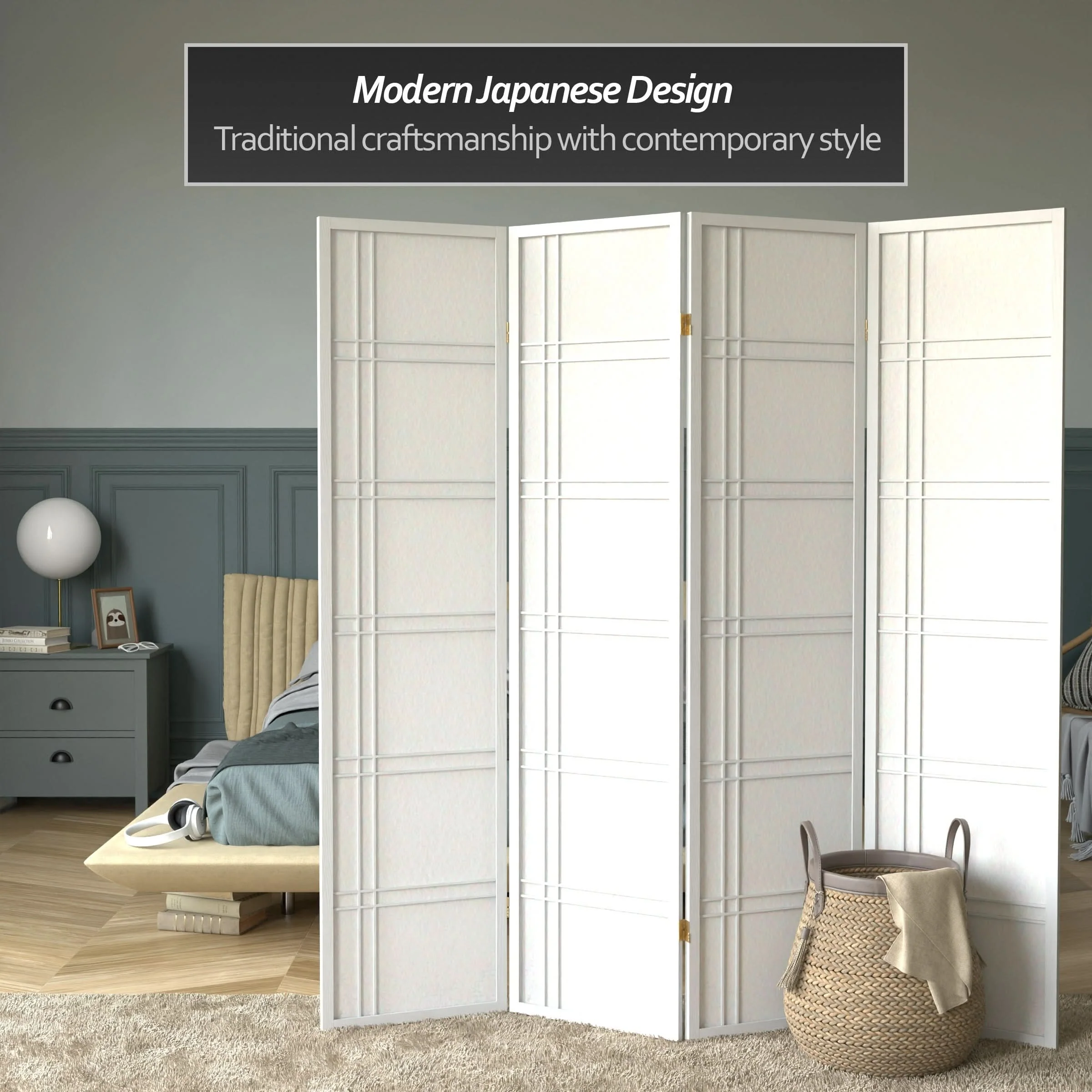 6 ft. Tall Double Cross Shoji Screen - Image 52