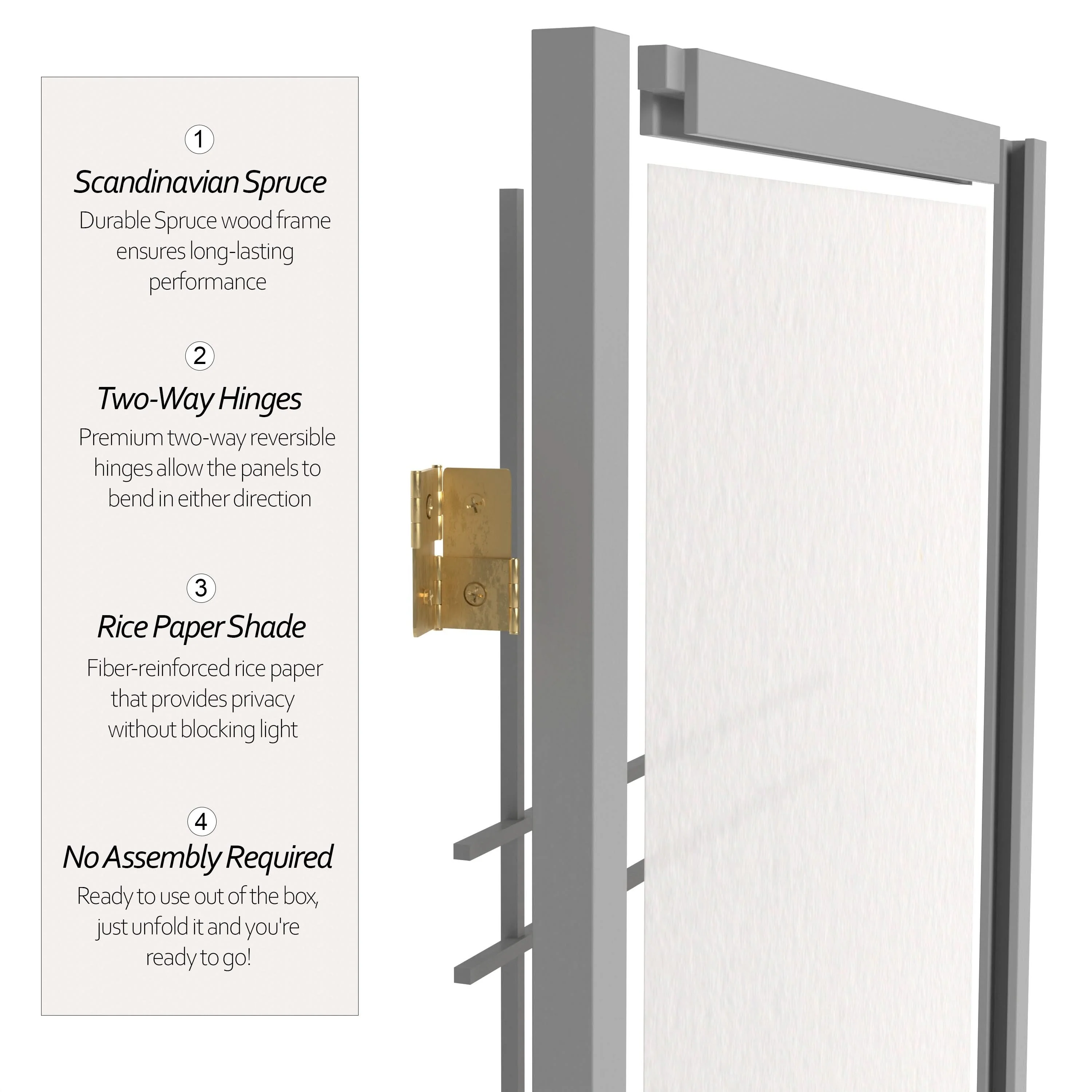 6 ft. Tall Double Cross Shoji Screen - Image 64