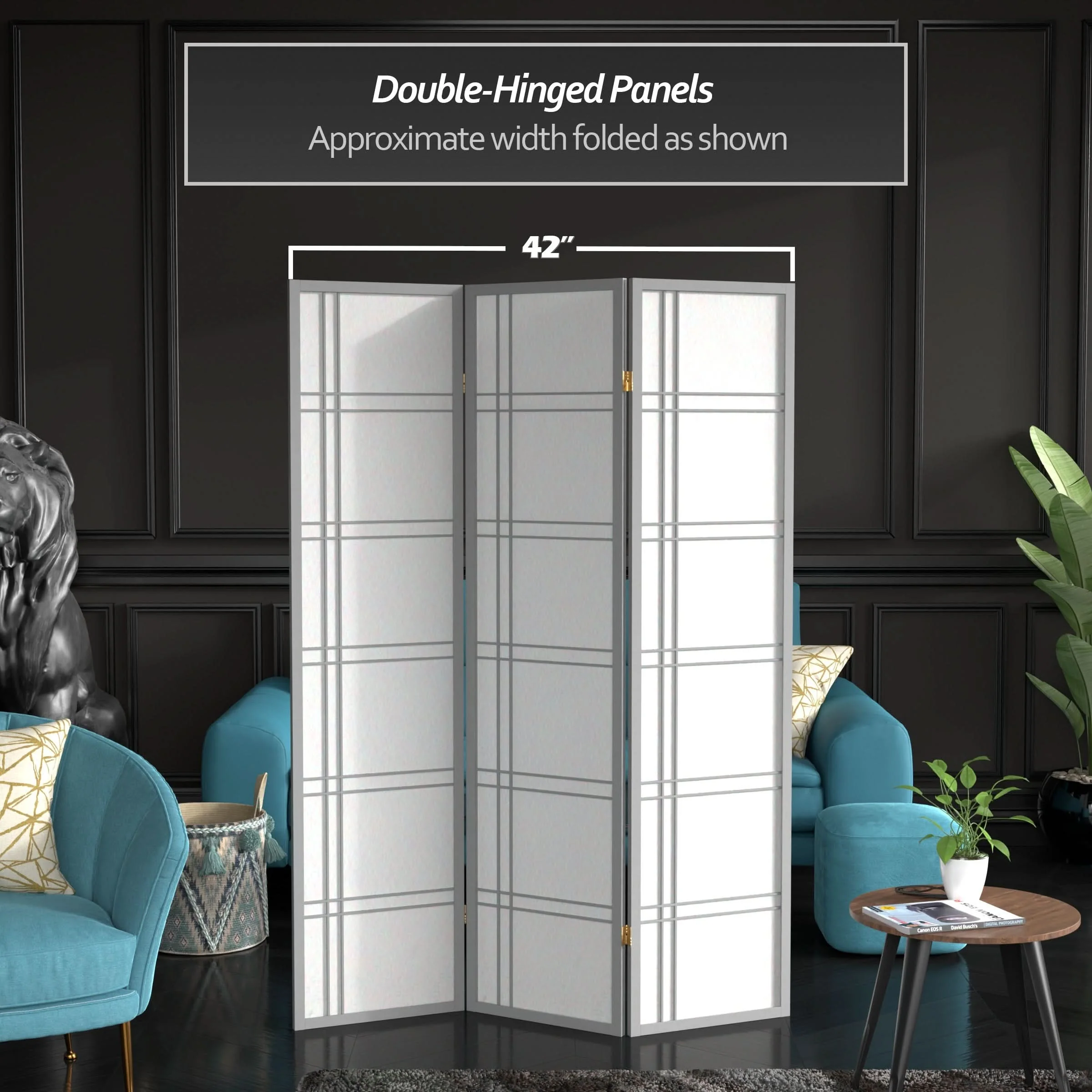 6 ft. Tall Double Cross Shoji Screen - Image 78