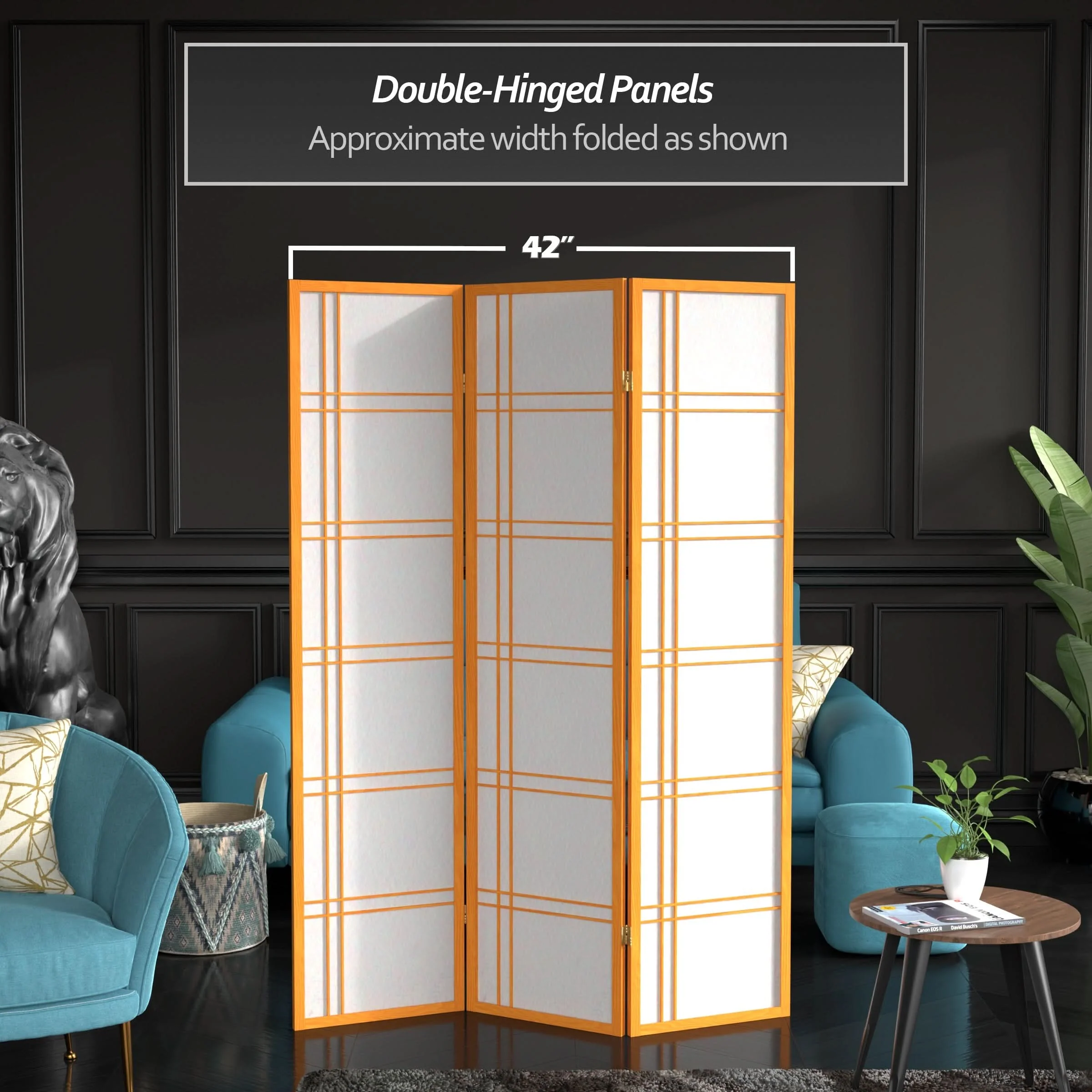 6 ft. Tall Double Cross Shoji Screen - Image 82