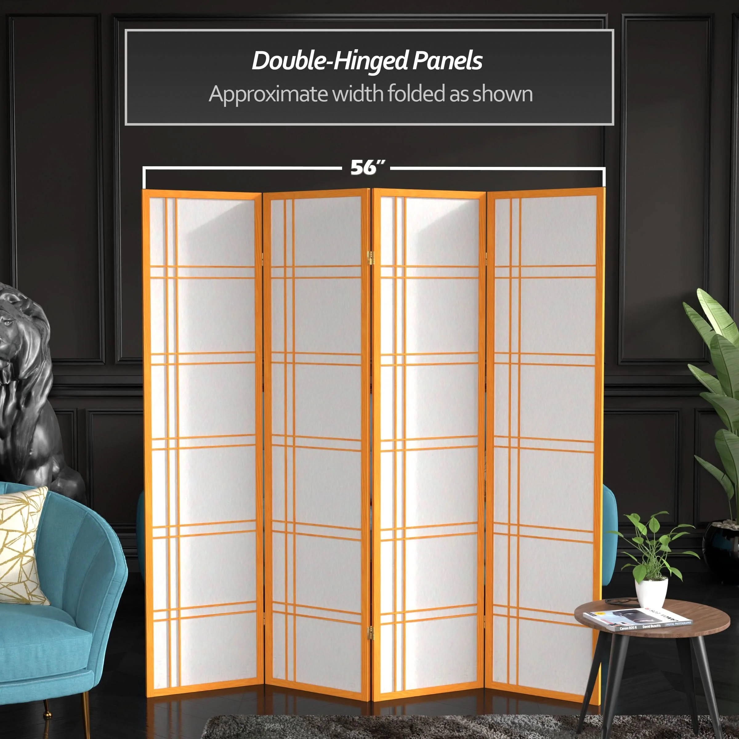 6 ft. Tall Double Cross Shoji Screen - Image 83