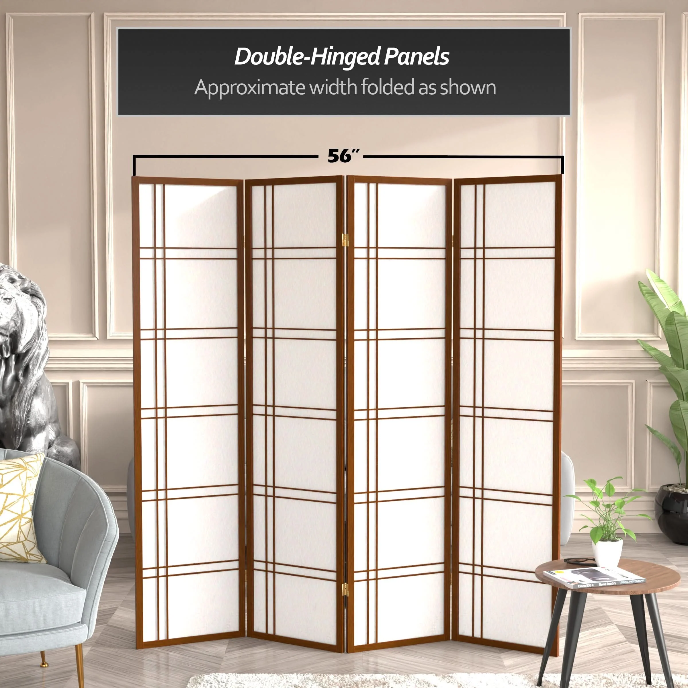 6 ft. Tall Double Cross Shoji Screen - Image 93