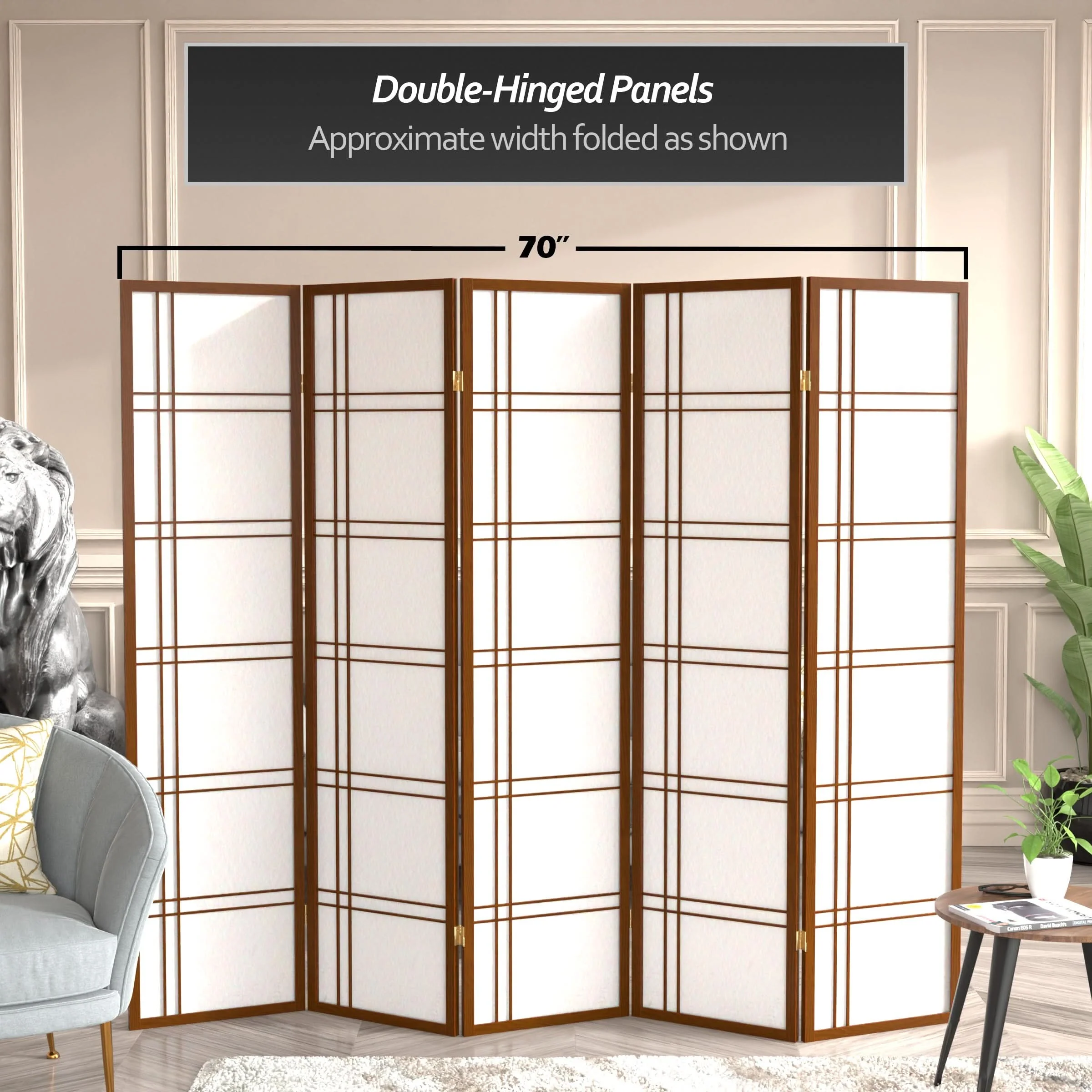 6 ft. Tall Double Cross Shoji Screen - Image 94