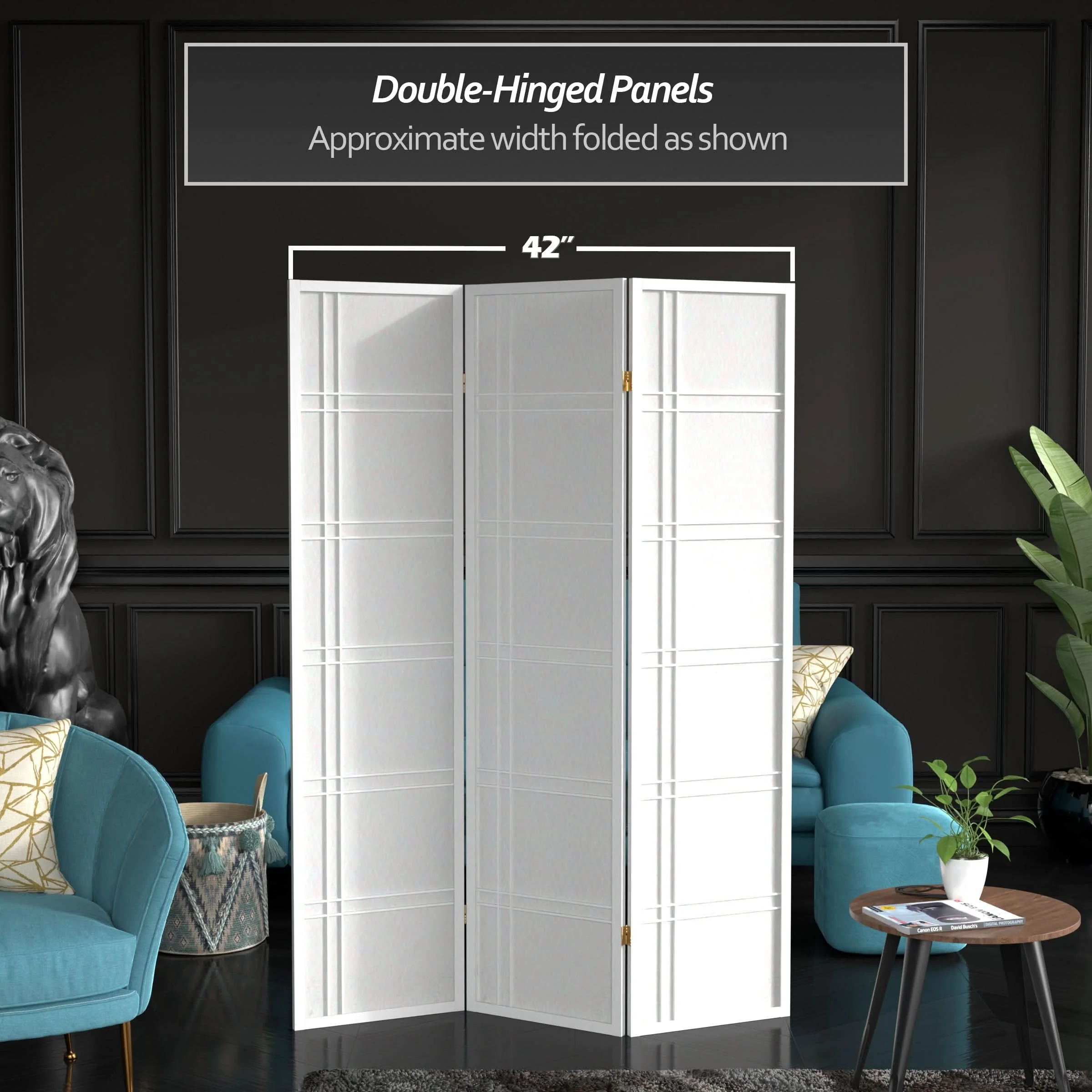 6 ft. Tall Double Cross Shoji Screen - Image 97
