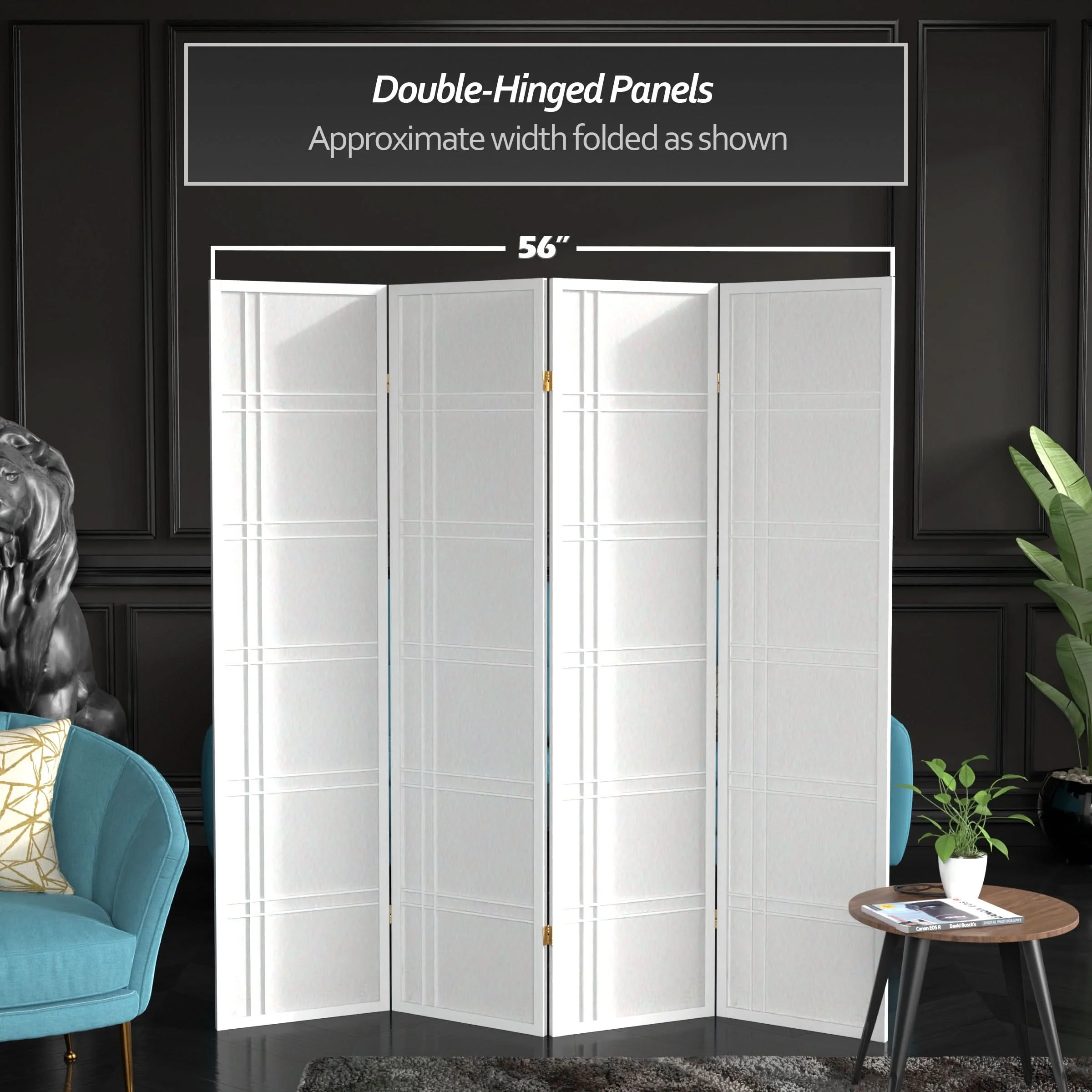 6 ft. Tall Double Cross Shoji Screen - Image 98