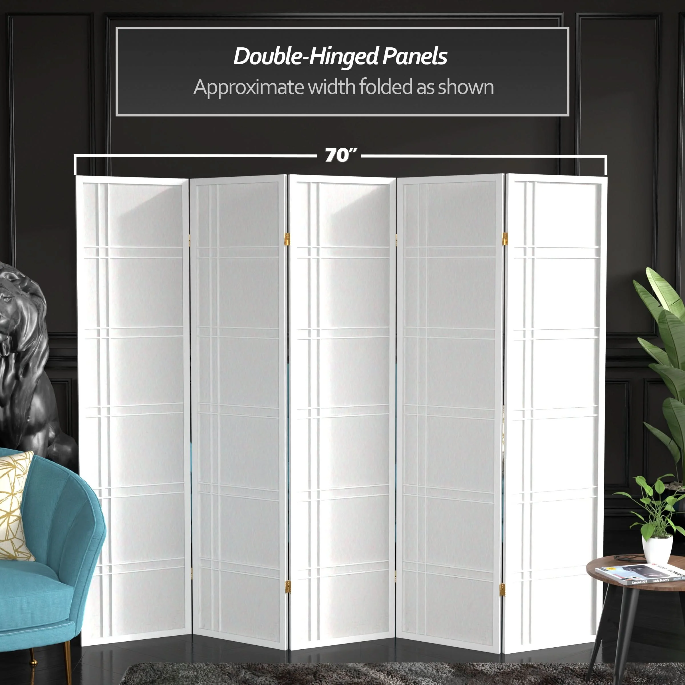 6 ft. Tall Double Cross Shoji Screen - Image 99