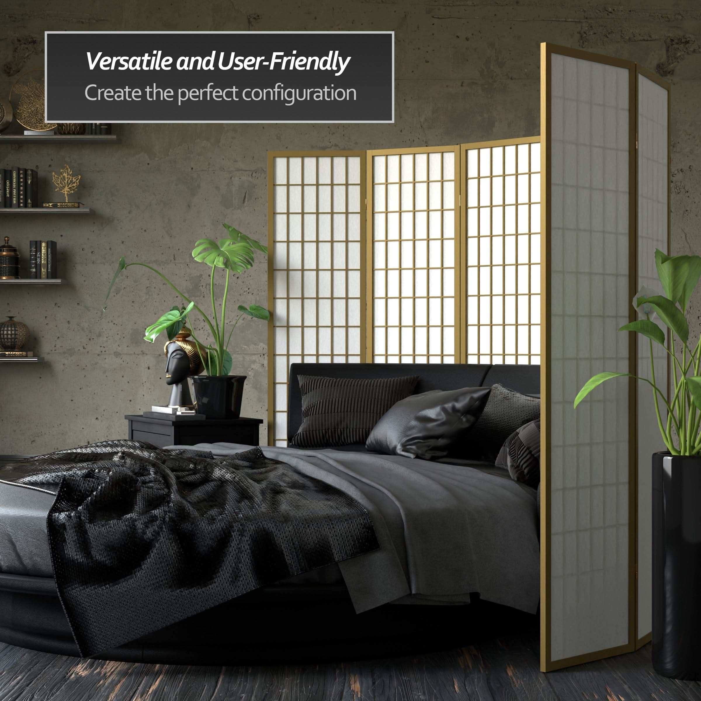 6 ft. Tall Window Pane Shoji Screen - Image 17