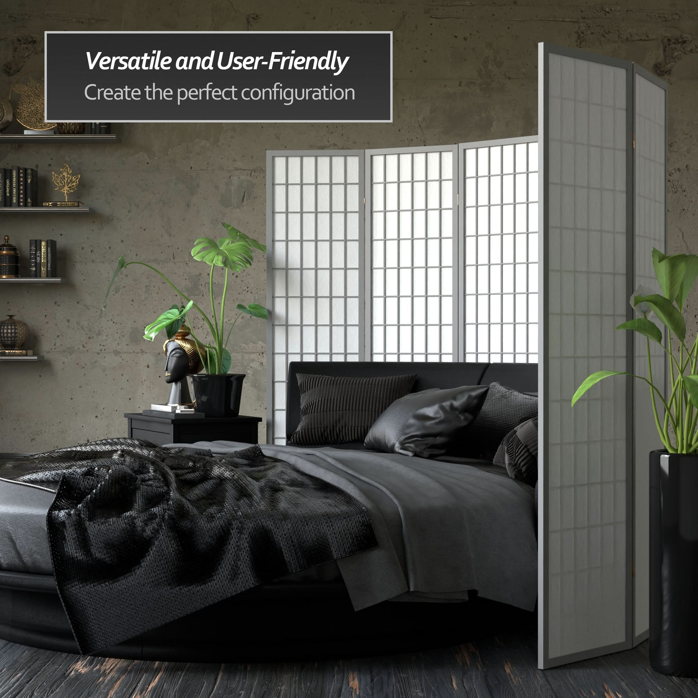 6 ft. Tall Window Pane Shoji Screen - Image 18