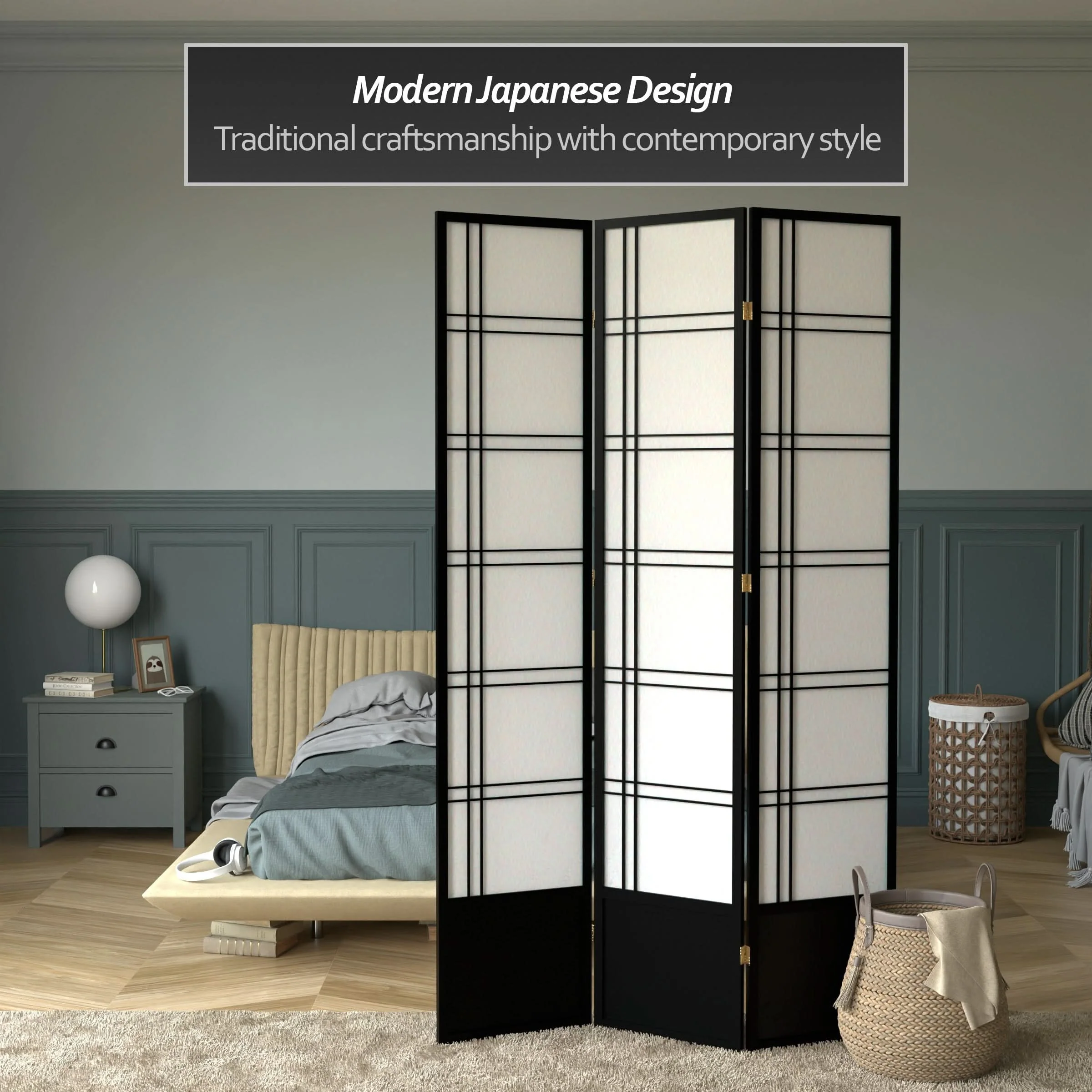 7 ft. Tall Double Cross Shoji Screen - Image 21
