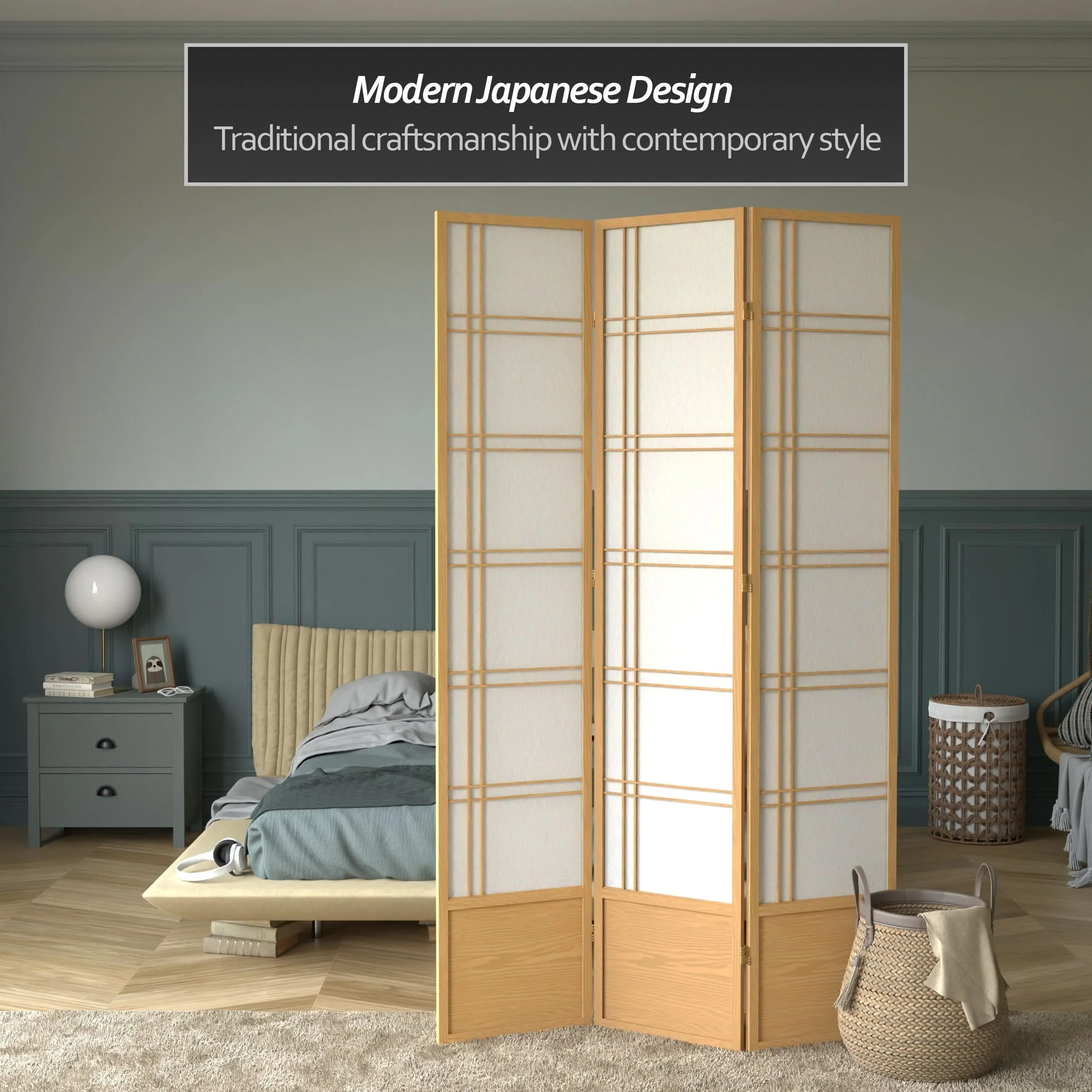 7 ft. Tall Double Cross Shoji Screen - Image 27