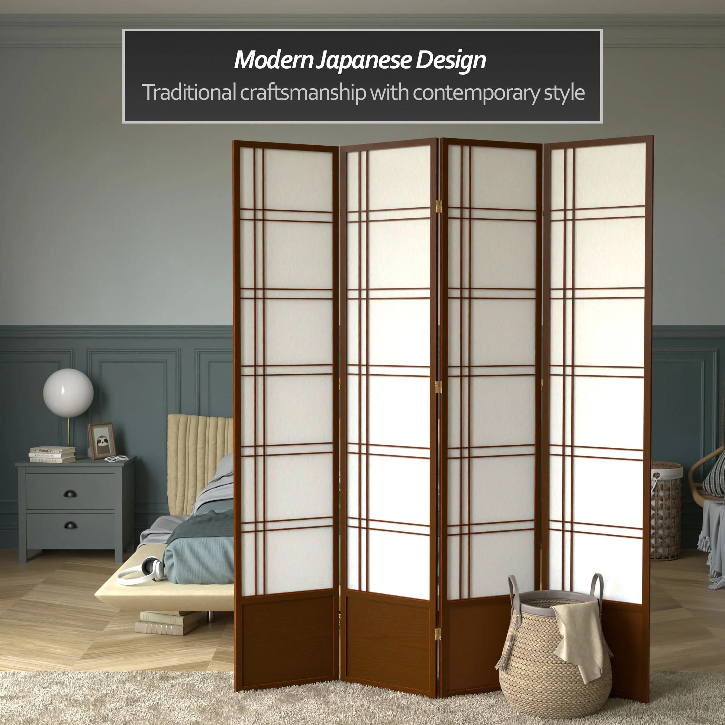 7 ft. Tall Double Cross Shoji Screen - Image 31