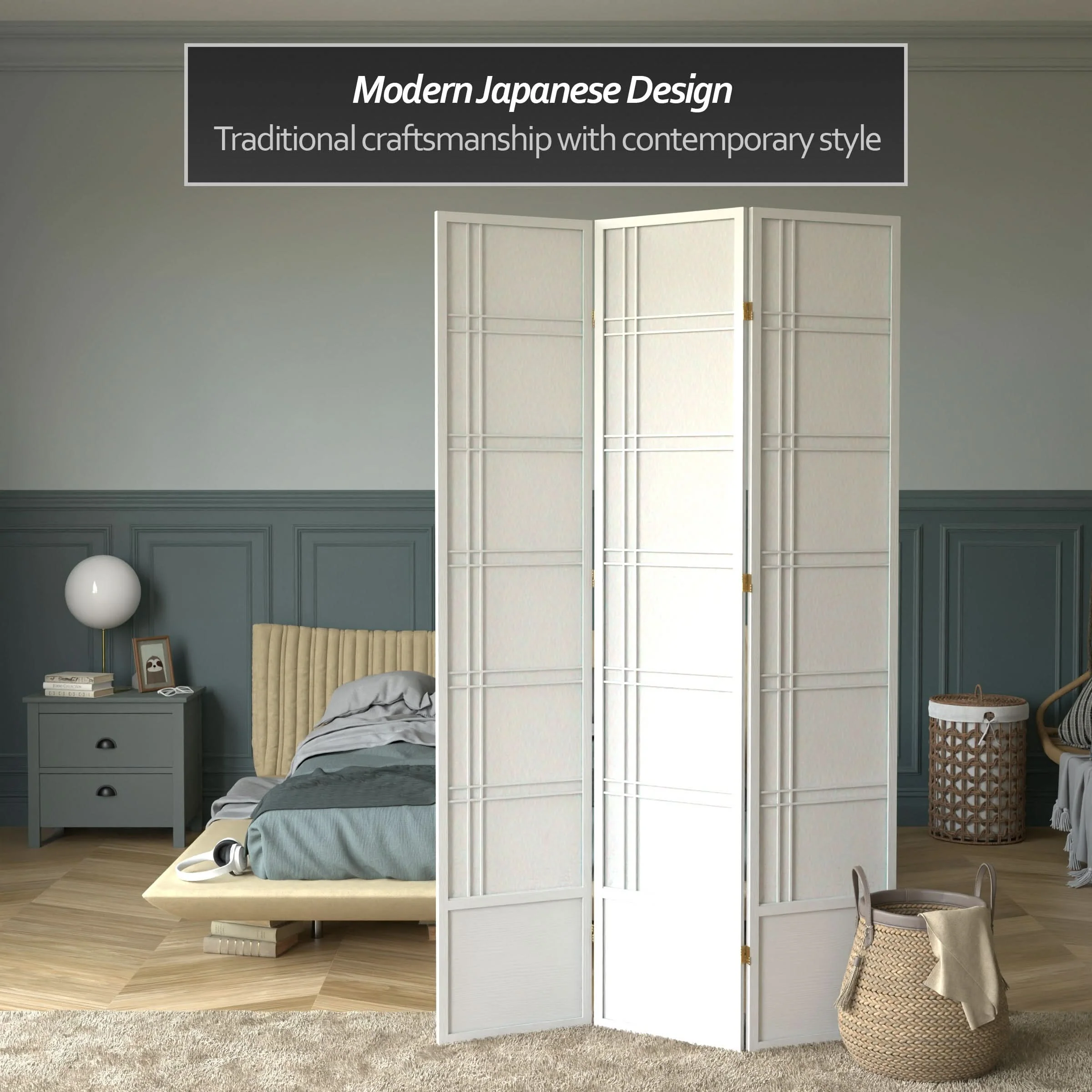 7 ft. Tall Double Cross Shoji Screen - Image 33