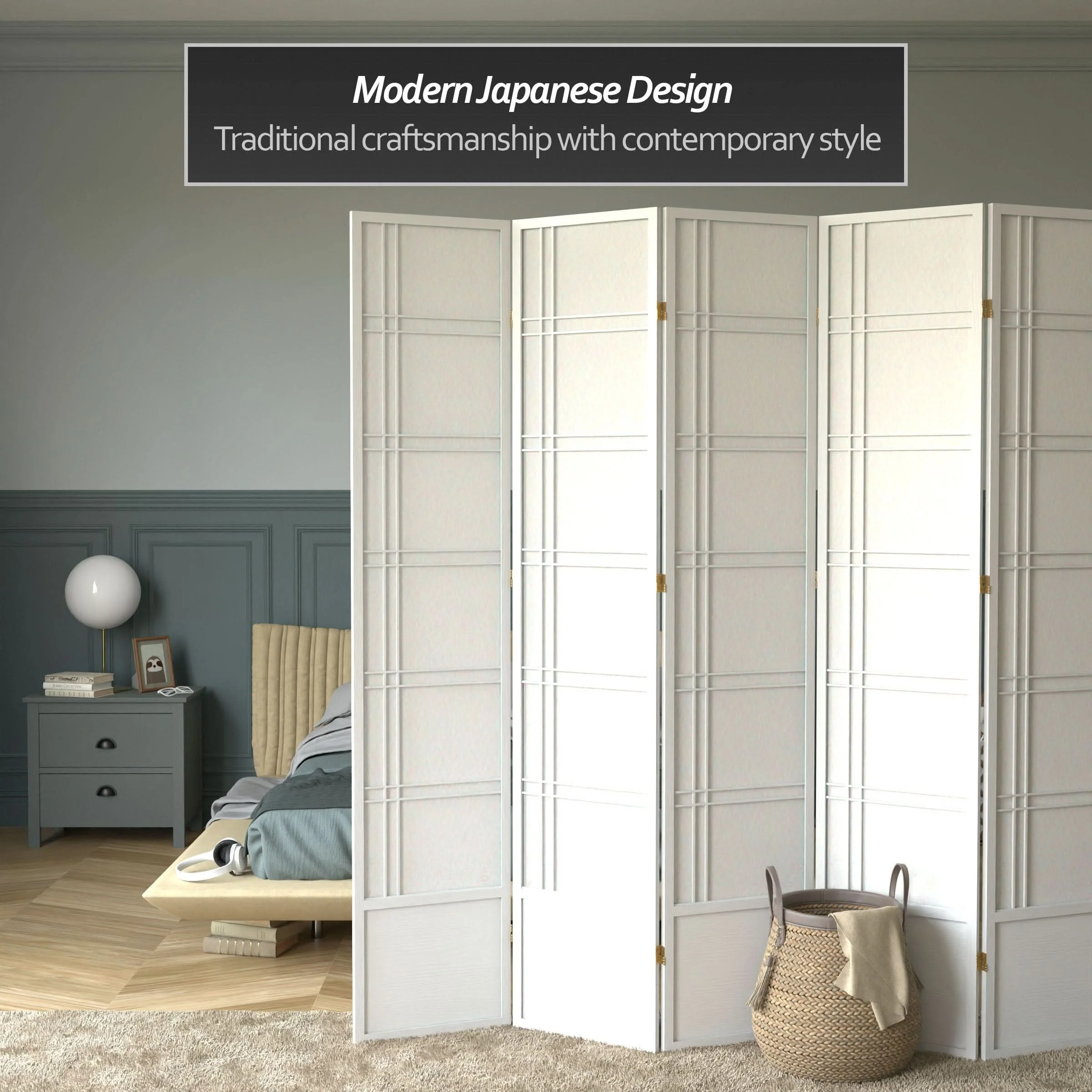 7 ft. Tall Double Cross Shoji Screen - Image 35