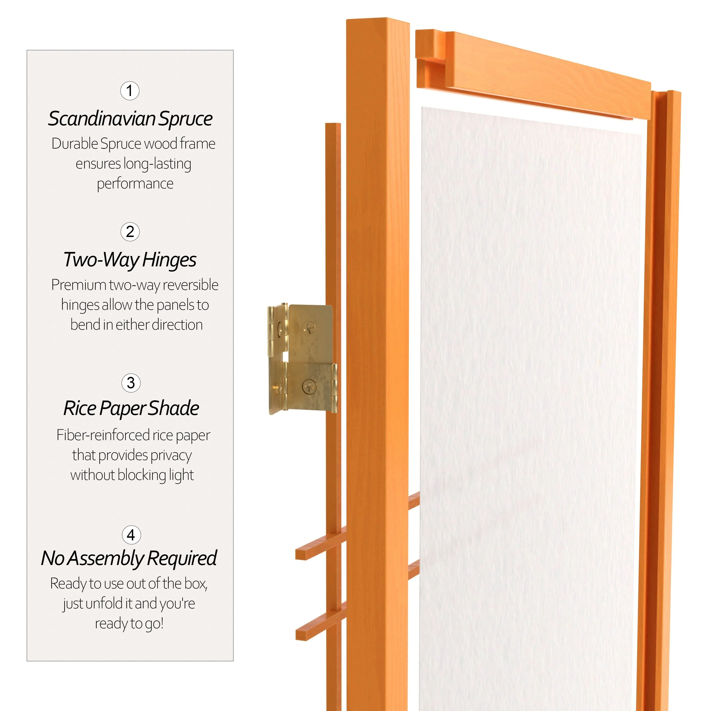 7 ft. Tall Double Cross Shoji Screen - Image 42