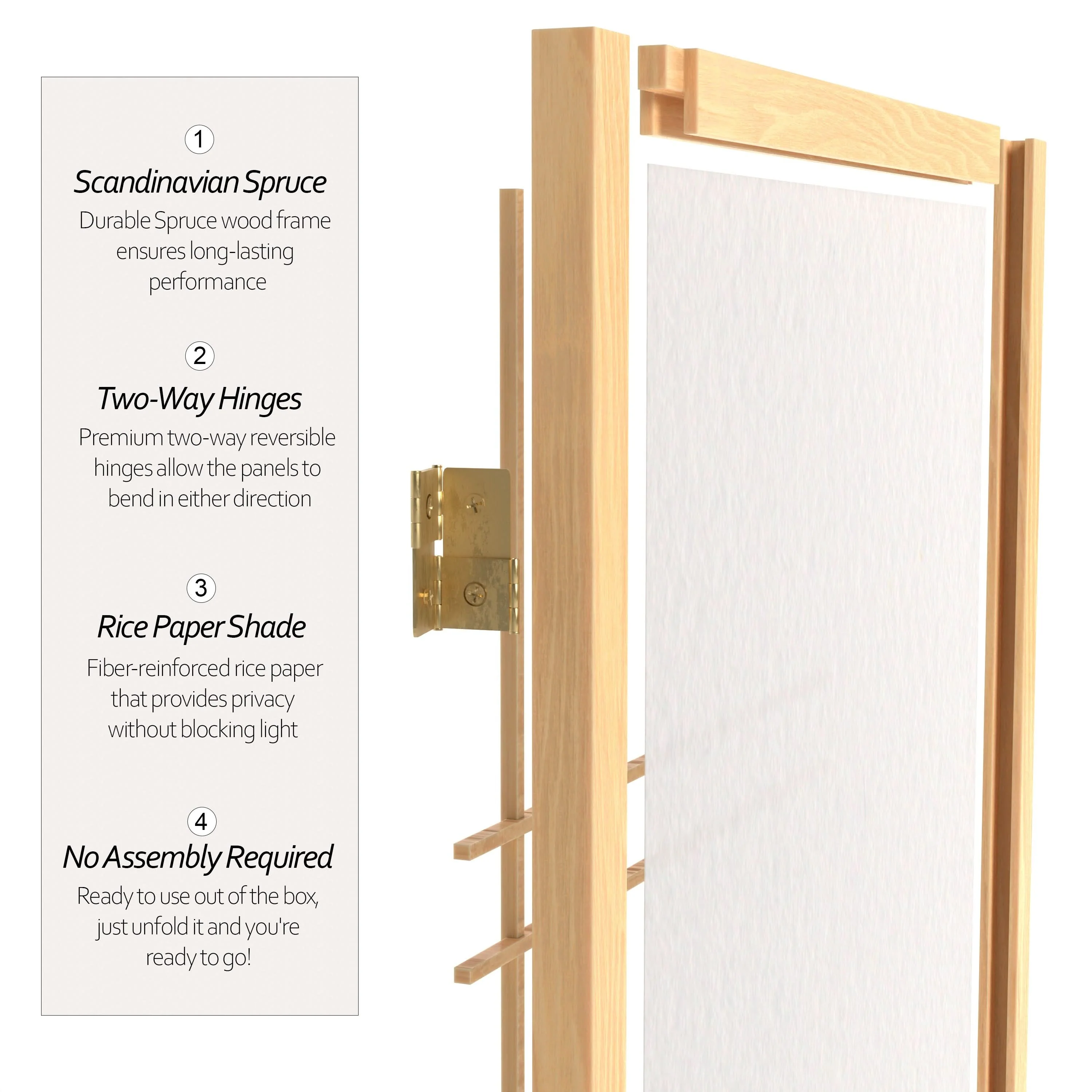 7 ft. Tall Double Cross Shoji Screen - Image 43