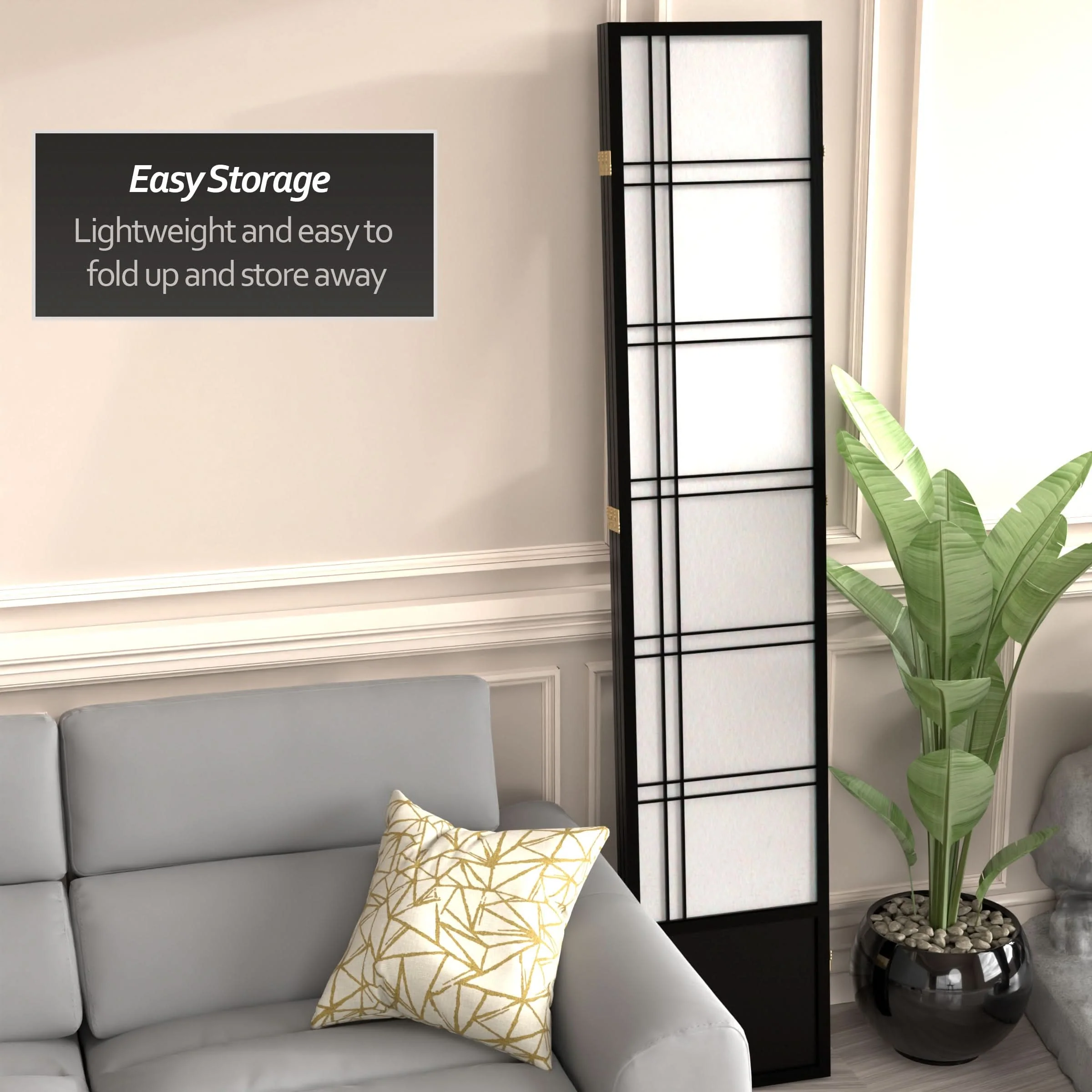 7 ft. Tall Double Cross Shoji Screen - Image 46