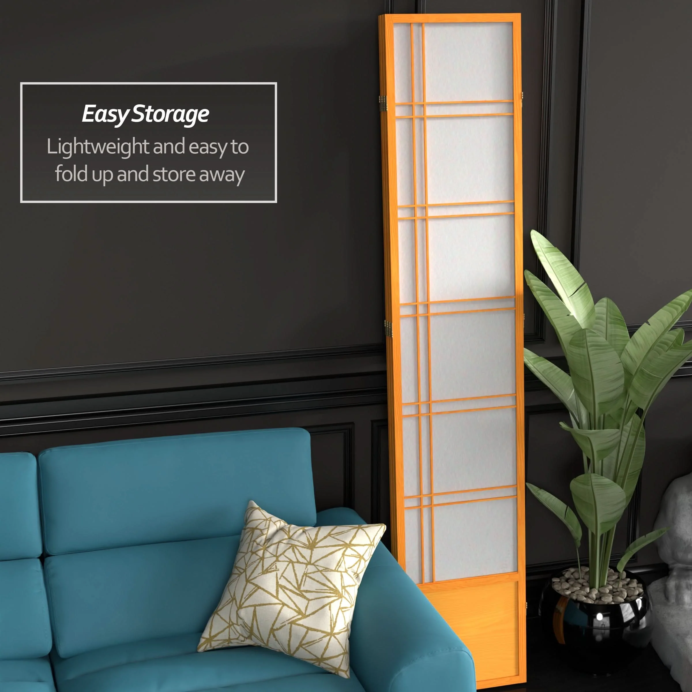 7 ft. Tall Double Cross Shoji Screen - Image 47