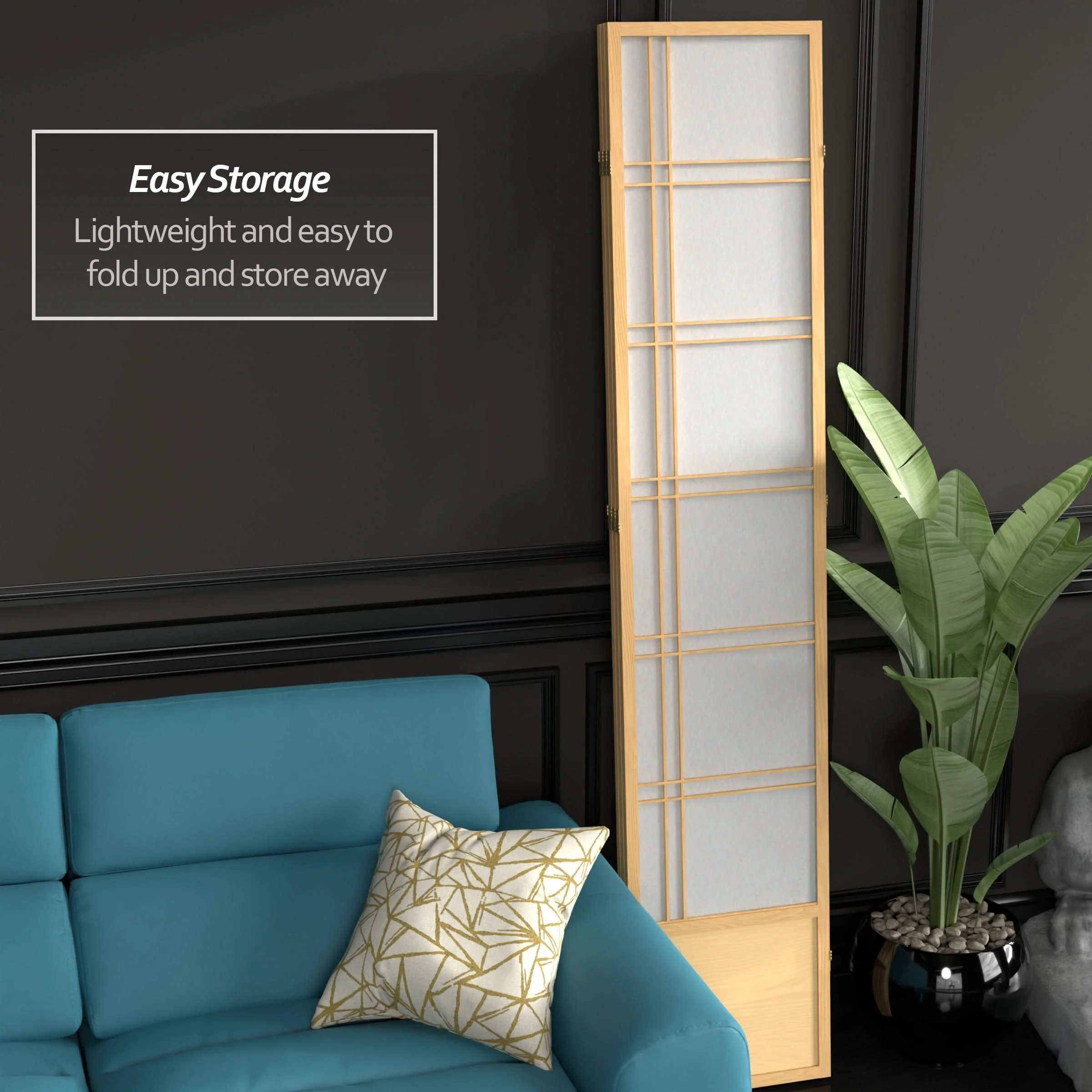 7 ft. Tall Double Cross Shoji Screen - Image 48
