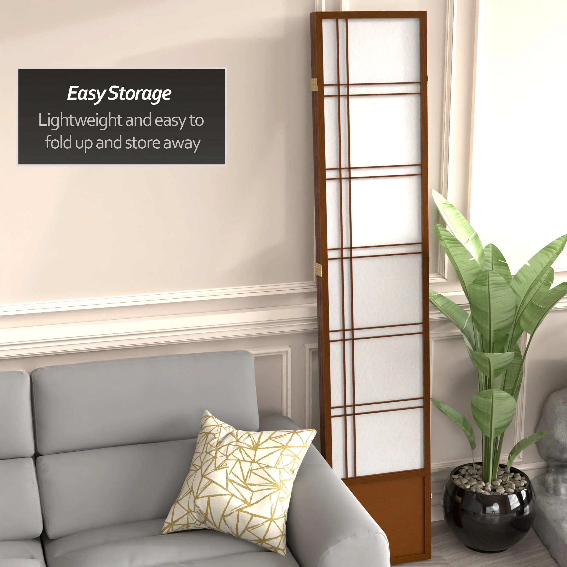 7 ft. Tall Double Cross Shoji Screen - Image 49
