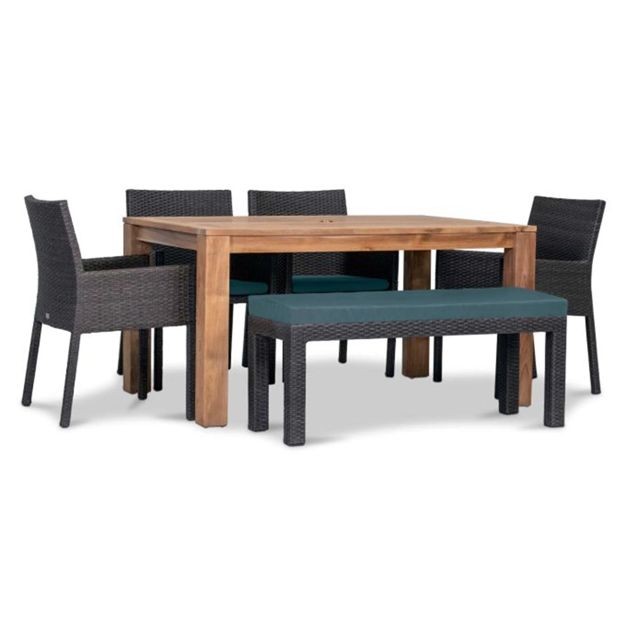 Arden Teak 6 Piece Bench Dining Set - Image 4