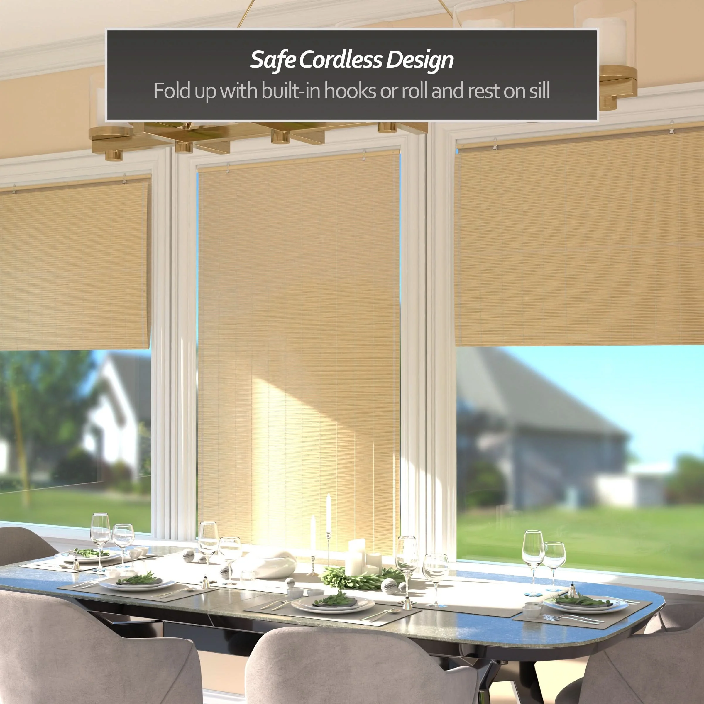 Natural Bamboo Cordless Window Shade - Image 10