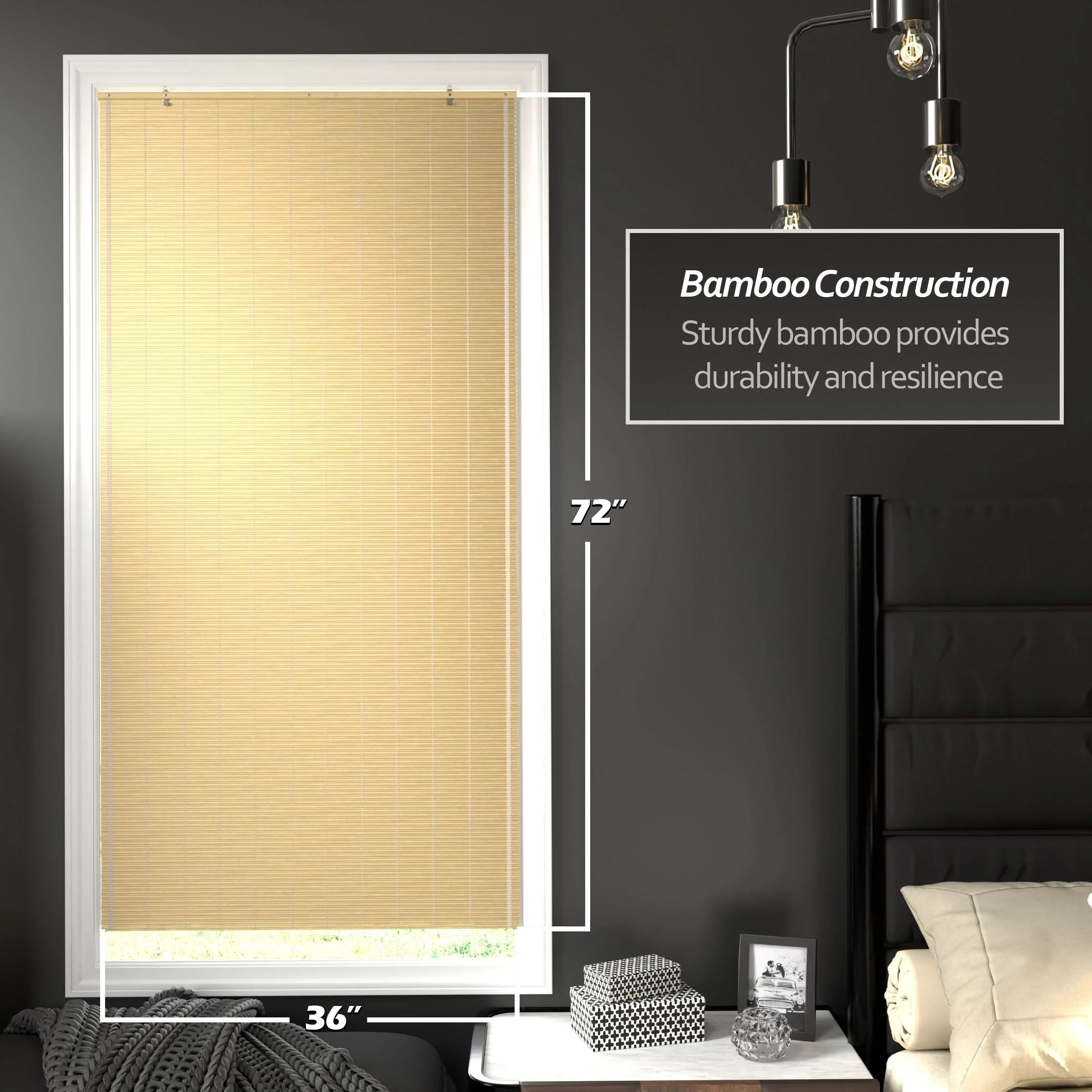 Natural Bamboo Cordless Window Shade - Image 11