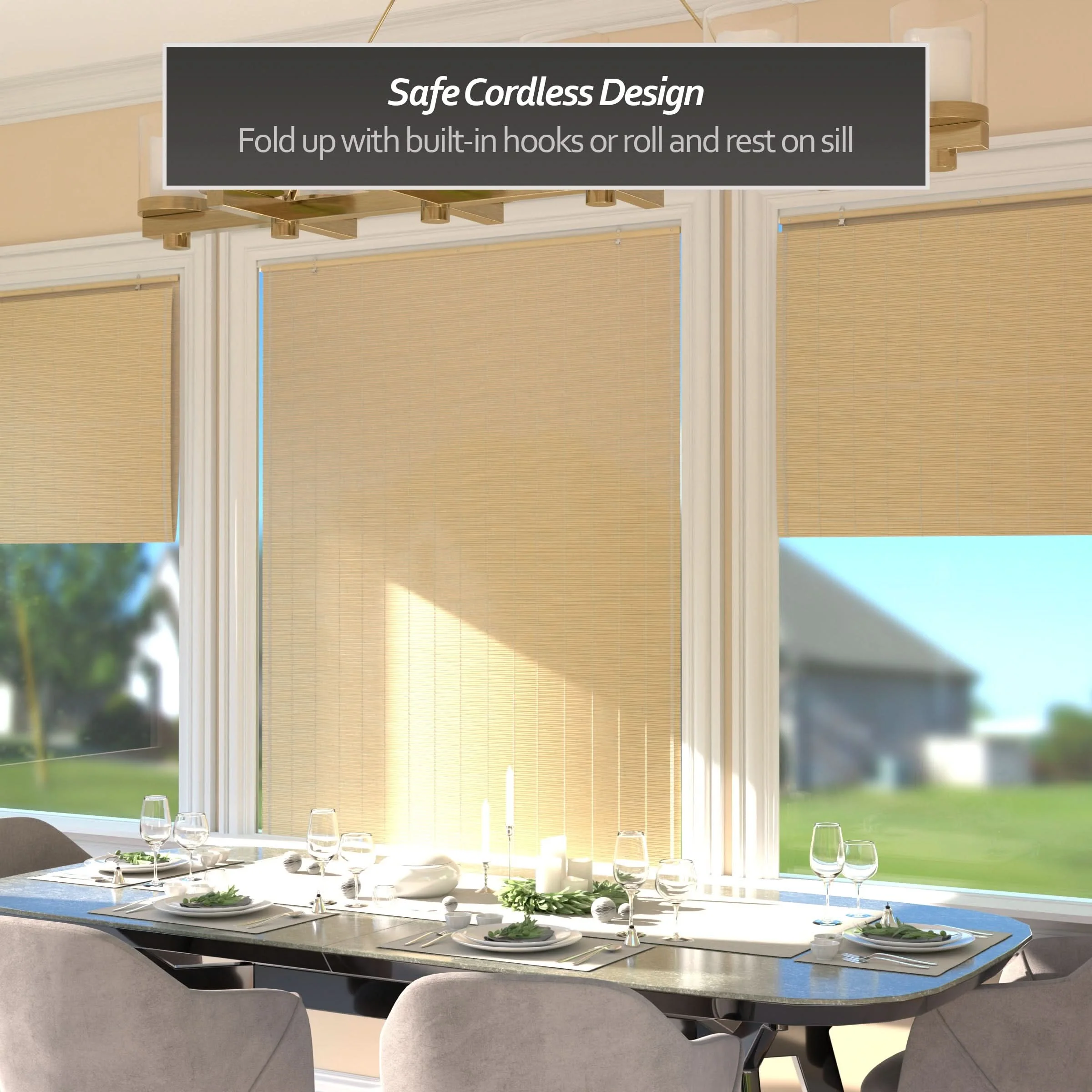 Natural Bamboo Cordless Window Shade - Image 14