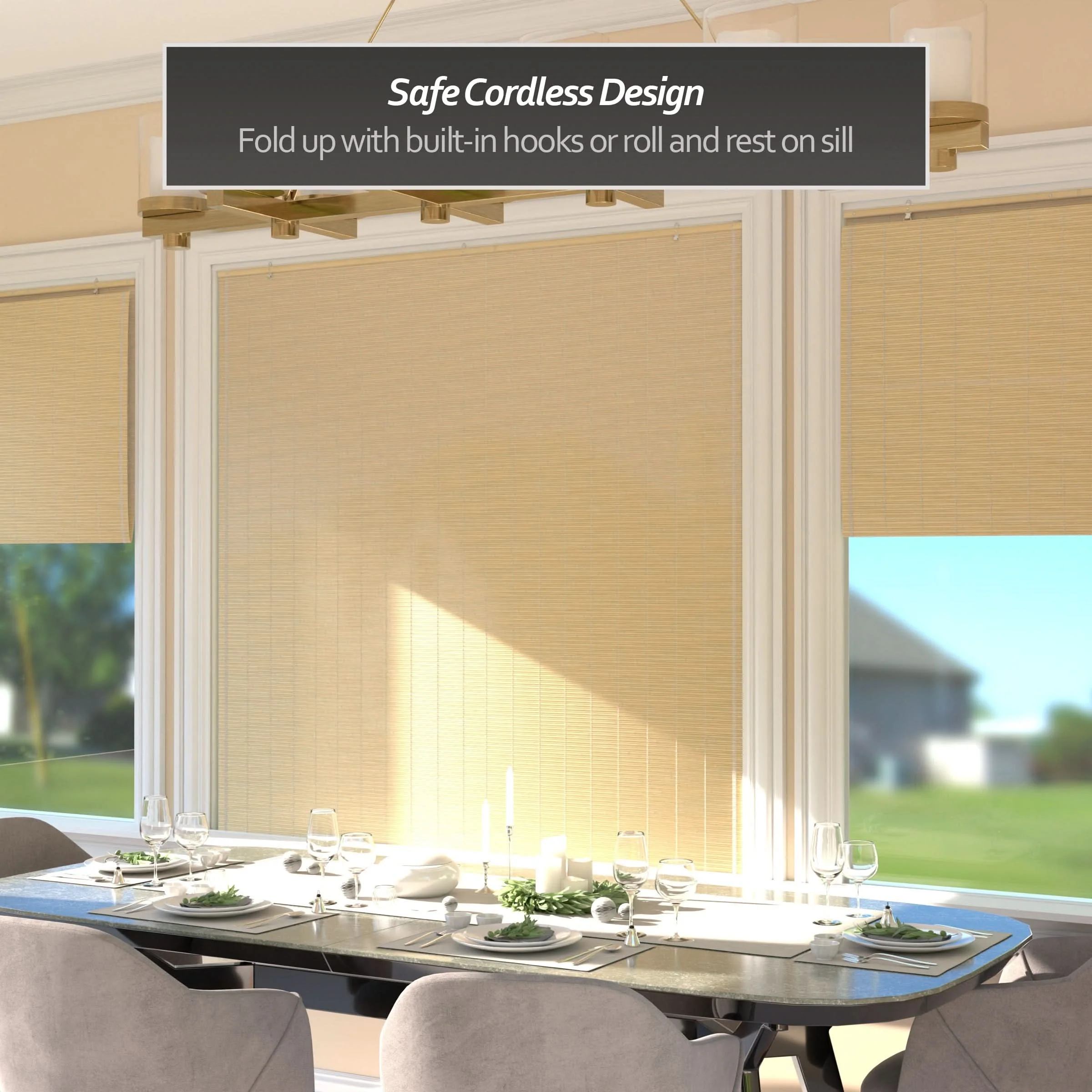 Natural Bamboo Cordless Window Shade - Image 18