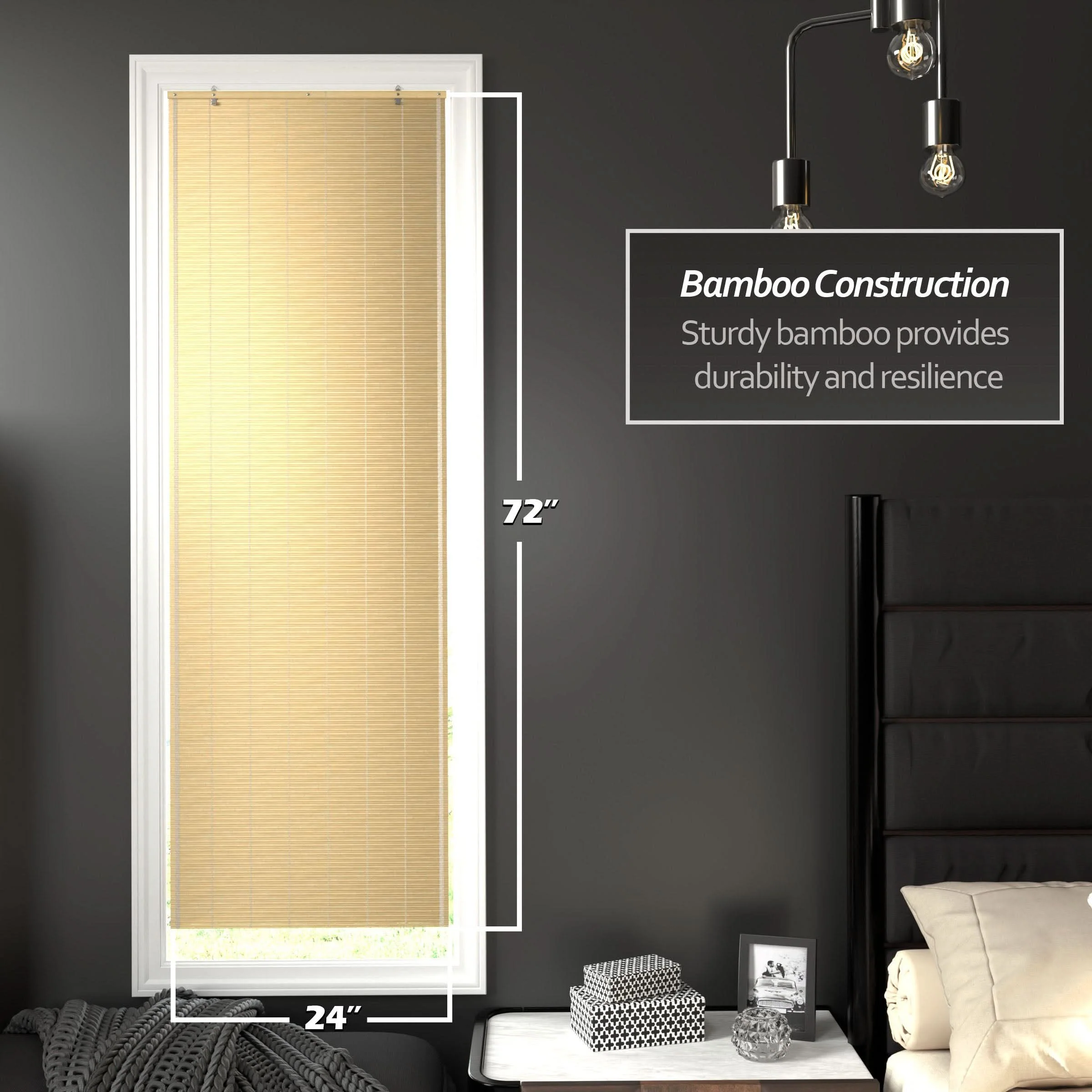 Natural Bamboo Cordless Window Shade - Image 7