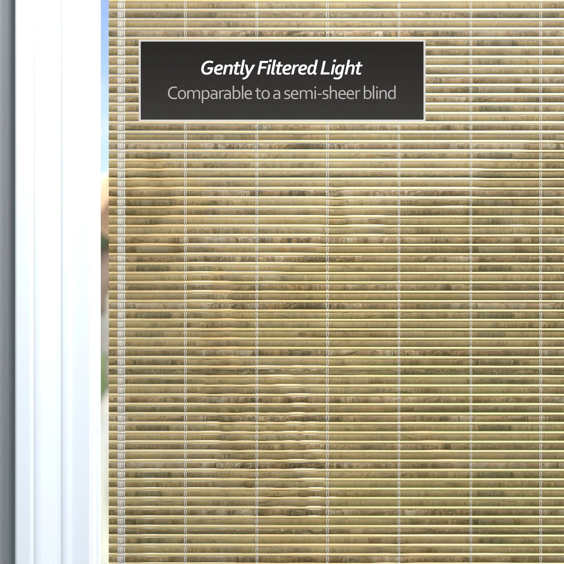 Natural Burnt Bamboo Cordless Window Shade - Image 16