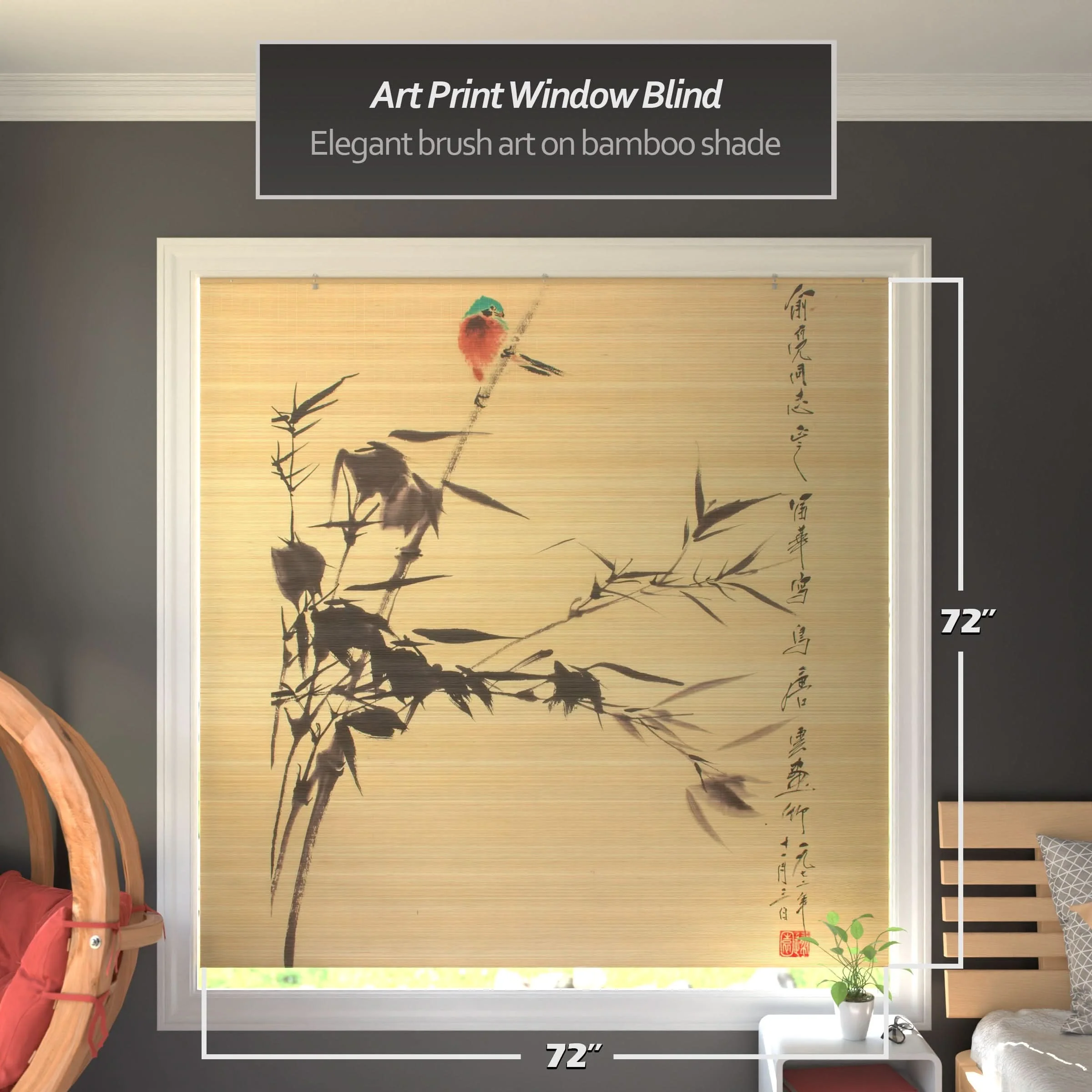Nesting Birds Bamboo Window Shade Blind - Image 8